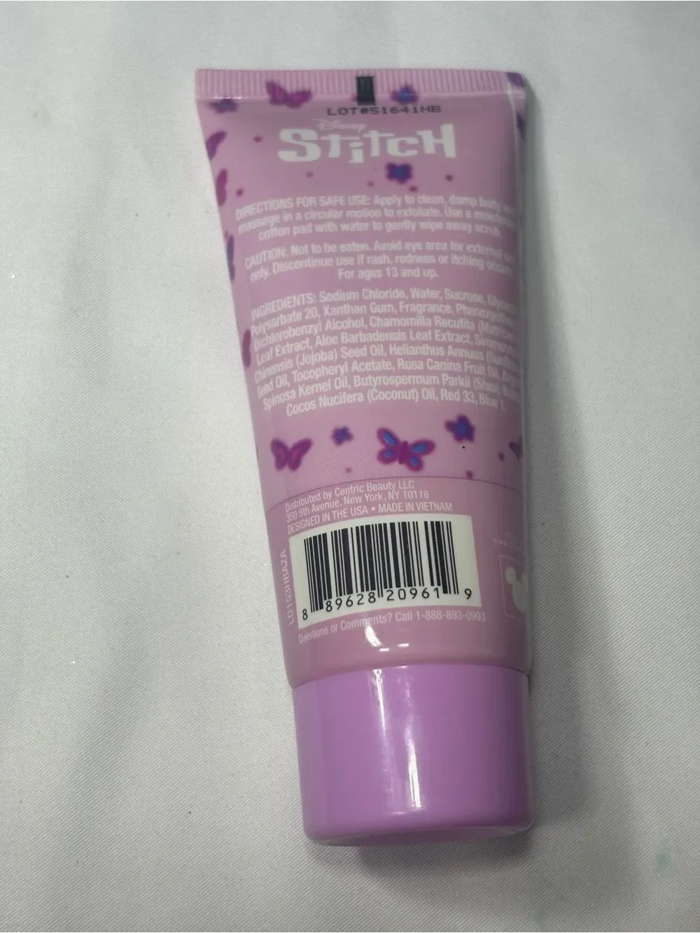 3 New Disney Lavender-Pink Stitch Grape Body Scrub & Bath Bomb Set